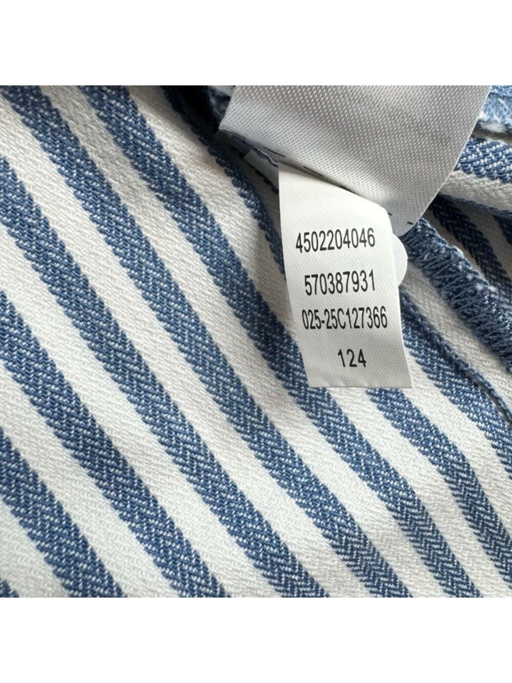 Chicos Open Front Denim Jacket Womens 1/Medium Blue White Striped Classic Fit - Picture 9 of 13